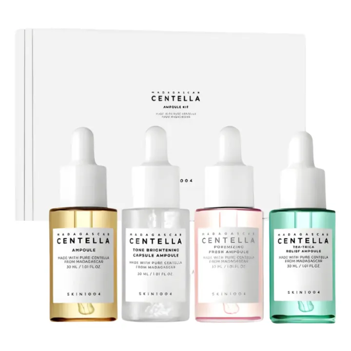 Madagascar Centella Ampoule Kit de SKIN1004, 4 × 30 ml